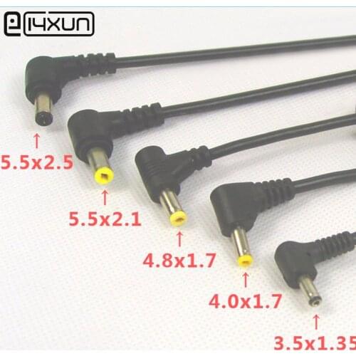 5pcs 90 Degree DC Power Plug with Cable 5.5x2.5mm 5.5x2.1mm 4.8x1.7mm 4.0x1.7mm 3.5x1.35mm Plugs Connector Total Length 30cm