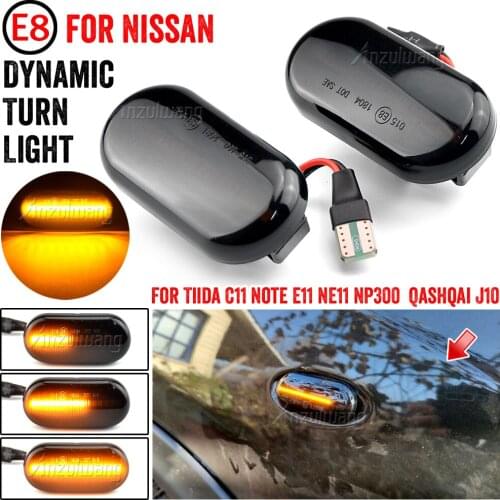 Car Side Marker Light Dynamic LED Turn Signal Light For Nissan Tiida C11 Note E11 NE11 Micra K12 NP300 Navara D40 Qashqai J10