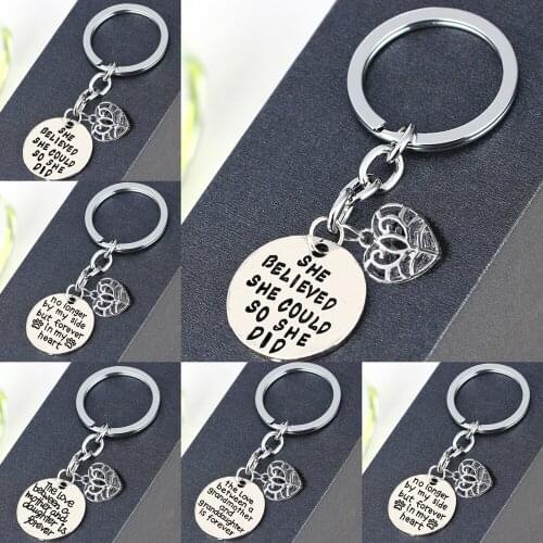 Family Best Friend Gift Keyring Keychain With Hollow Heart Key Chain Key Ring Family Gifts For Mother Daughter Fashion Jewelry