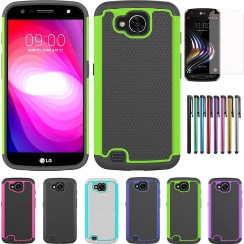 For LG X Venture V9/X Calibur Case Dual Layer Hybrid Armor Case Hard PC + TPU Shockproof Cover For LG X Venture/V9/X Calibur