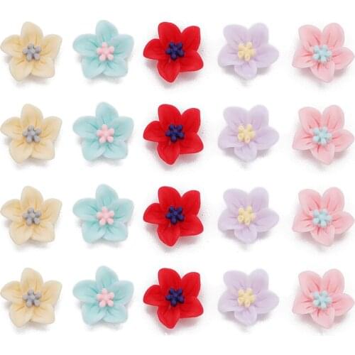 50pcs/pack resin flowers jewelry beads diy phone accessories hanedmade necklace earrings bracelet cabochon tray bease crafts