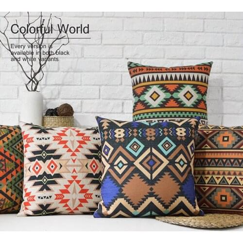 Nordic Geometric Bohemian pillow cushion lumbar Waist pillows thick linen pillowcase sofa cushion home decorative Pillows