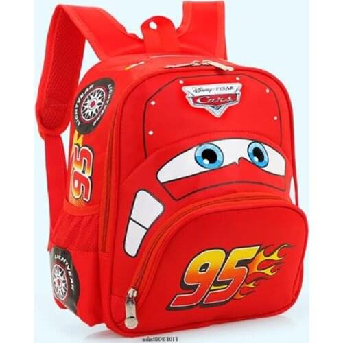 Disney New childrens schoolbag kindergarten cartoon 95 car schoolbag Minnie backpack princess schoolbag boy girl schoolbag