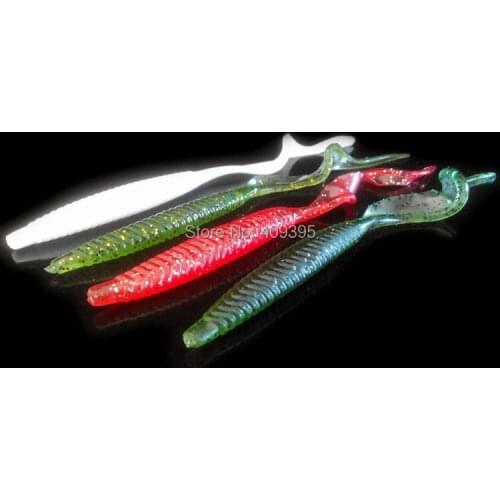 6pcs 18cm/6g Long tail Grub Super good quality Soft fishing lure Soft Bait 10pcs in a package mixed sizes Free shipping