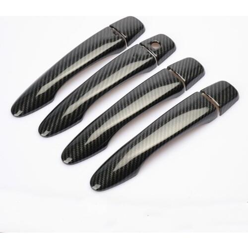 For Renault Kadjar 2015 2016 2017 2018 2019 CARBON FIBER CHROME DOOR HANDLE COVER CATCH CAP TRIM MOLDING ACCESSORIES