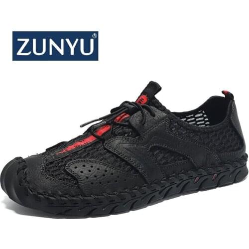 ZUNYU New Men Breathable Mesh Mens Casual Shoes Outdoor Quick-drying Shoes Flat Light Shoes Comfortable Moccasins Male Shoes