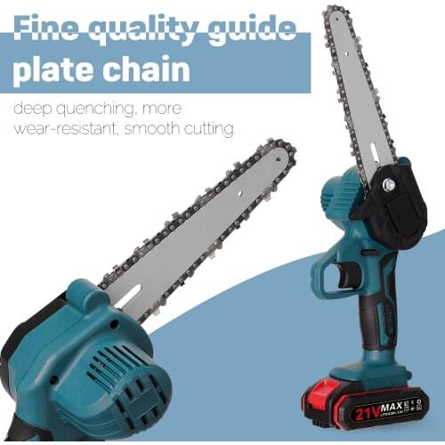 21V Two Battery Electric Pruning Saws Rechargeable Small Wood Spliting Chainsaw Woodworking Tool for Garden Orchard Branch Clip