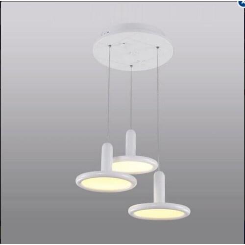 LED 110-220V 3 Lights Simple Fashion Round Acrylic Pendant Light Flat White (Intl) Pendant Lamp free shipping