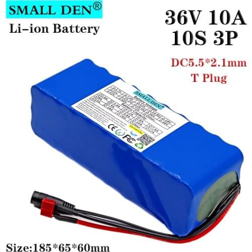 36V10A 18650 lithium battery pack 10S3P with built-in 15A BMS motor below 500W, suitable for scooters and electric bicycles