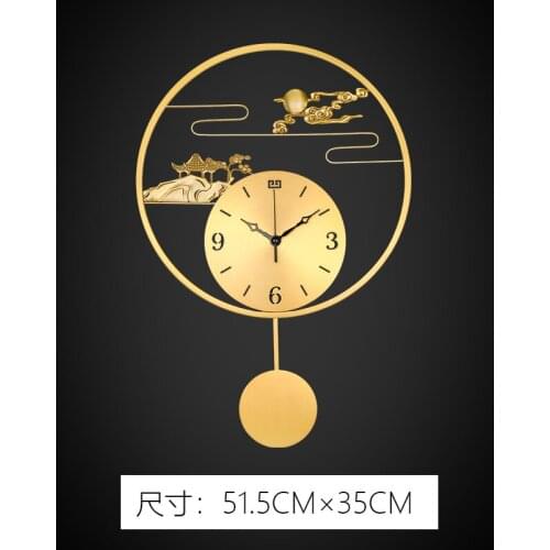 Pure Copper Wall Clock Modern Design Living Room Decoration Creative Silent Net Pendulum Farmhouse Decor Kitchen Vintage Clocks
