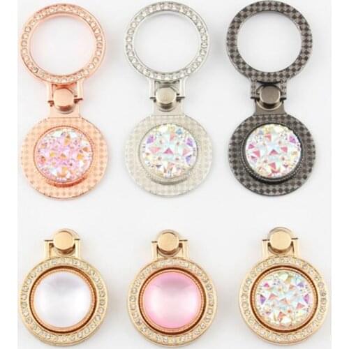 2020 New Metal Diamond Smartphone Stand Holder Mobile Phone Holder Stand For iPhone Xiaomi All Smart Phone Sticker Finger Ring