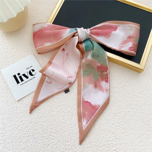 New Scarf Women Luxury Fashion Hair Band Accessories For Bags Girls Headscarf Designer Silk Bag Handle Ribbon Headband SJ470