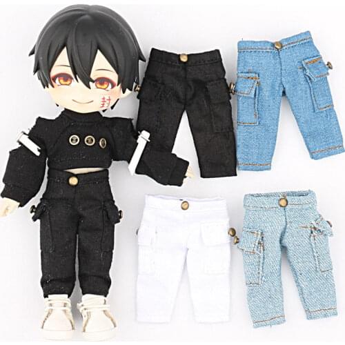 New ob11 baby clothes trend ripped pants beggar washed 1/12 doll clothes