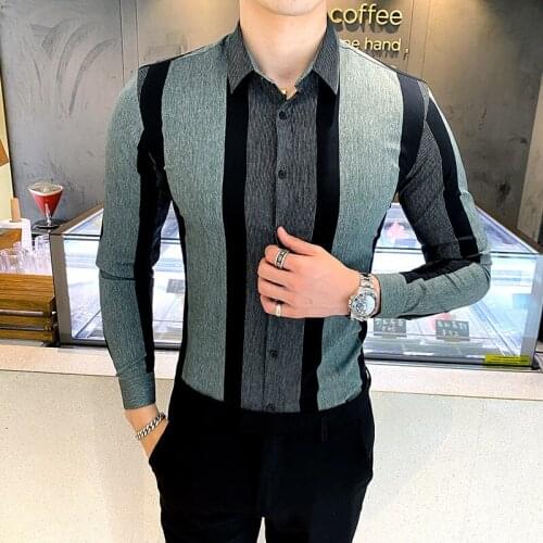 Falling Sense Shirt Mens Long-Sleeved Spring Korean Self-Cultivation Business Casual Shirt Trend Personality Mens Clothing