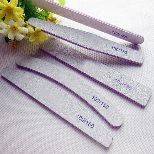 5PCS / lot Pro 100/180 Slim Gray Nail Buffer Sanding Sandpaper Nail Files Manicure Pedicure Nail Art Tool