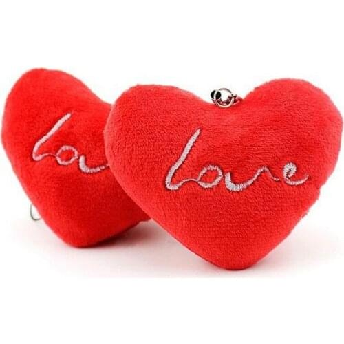 Wedding Love Heart 7CM Plush Stuffed Toy Doll Bouquet Plush Toy Lovers Gift String Charm Pendant Plush Doll Toy L0049