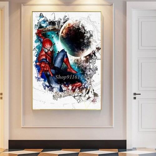 Marvel Movie Posters Anime Disney Superhero Watercolor Wall Art Decor Canvas Paintings Spiderman Pictures Home Decor Art Prints