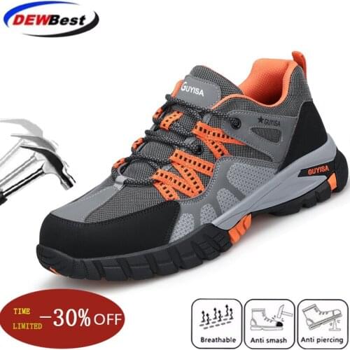 Work boots anti-smashing steel-toed shoes industrial safety shoes wear-resistant safety shoes mens sports shoes indestructible