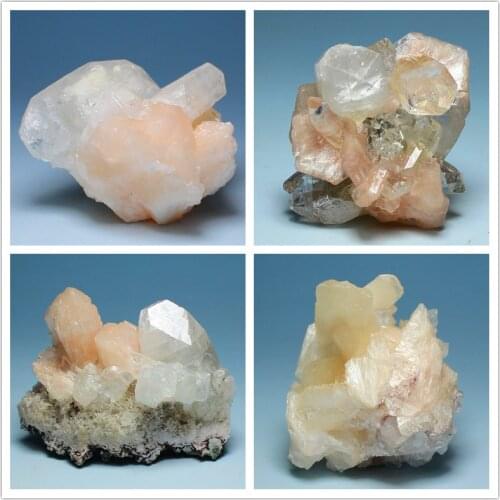 Variety of fine Indian apophyllite stilbite symbiotic natural mineral specimens Ornamental Stones mineral crystal