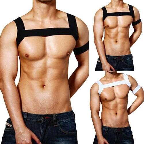 Sexy Men Nylon Body Chest Harness Elastic Shoulder Strap Stage Costume Clubwear