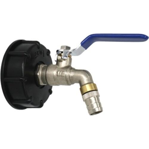 IBC Ball Outlet Tap Tank 3/4inch Food Grade Drain Adapter S60X6 1000 L Tank Rainwater Container Brass Hose Faucet Valve