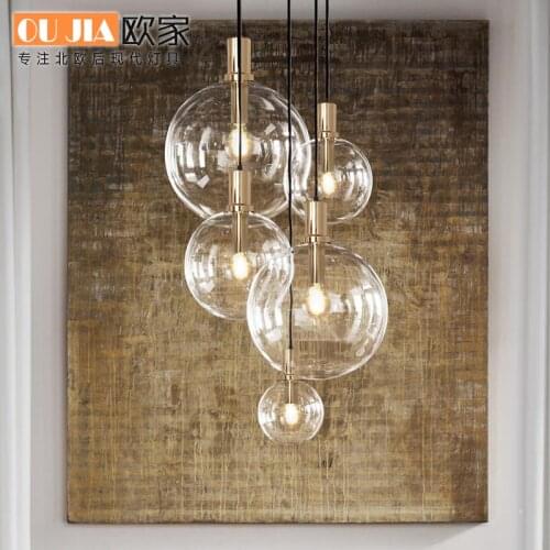 Nordic crystal glass ball chandeliers ceiling luminaire suspendu design lamp bathroom fixture hanglampen luzes de teto