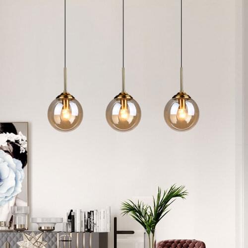 Modern Glass Pendant Lights Led Hanging Lamp Kitchen Bedroom Living Room Light Fixtures Restaurant Bar Table Lighting Home Decor