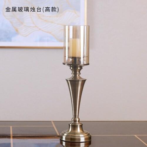 Glass Candle Holder Wedding Decorations Metal Luxury Candle Holders Golden Nordic Porte Bougie Dining Table Centerpieces XX50CH