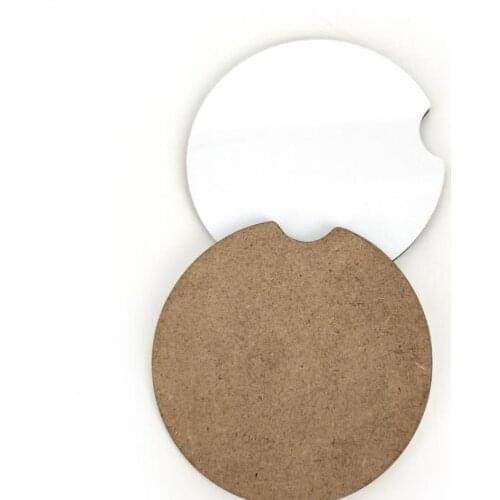 Sublimation wooden mdf blank car coasters cup mats hot transfer printing coasters with cork and Non-slip SN1069