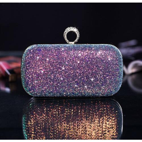 Fashion Sequins Box Women Evening Clutch Bag Lady Sparkly Design Party Shiny Handbags Chain Shoulder Crossbody Bags Small Purses