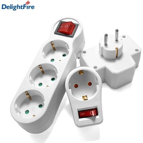 16A 250V European Standard Power Strip EU Socket Power Adapter Extended Socket 4.8mm German Power Extension Plug Converter