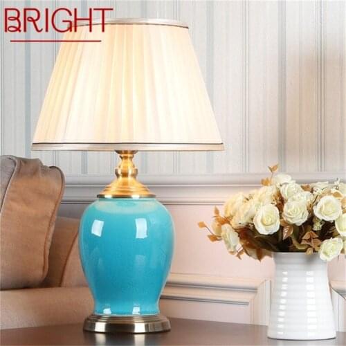 BRIGHT Ceramic Table Light Modern Luxury Desk Lamp LED For Home Bedside Bedroom