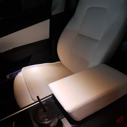 Car Armrest Box Protective Cover For Tesla Model 3 Tesla Model Y 2017-2021 Central Control Armrest Leather Interior Covers