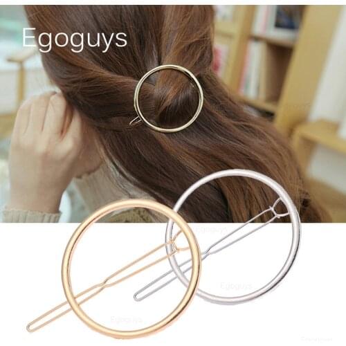 Girls Elegant Metal Alloy Hair Clips Women Vintage Geometric Hairpins Barrettes Hair Styling Tools Clover Star Cloud Heart Round