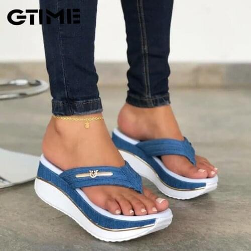 Womens Sandals Plafrom Sandals Summer Slippers Ladies Slip-On Flip Flops Shoes Leather Peep Toe Women#SJPAE-259