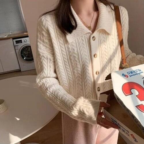 Women Short Cardigan Knitted Sweater Autumn Winter Long Sleeve V neck Jumper Cardigans Casual Street wear Fashion Pull Femme