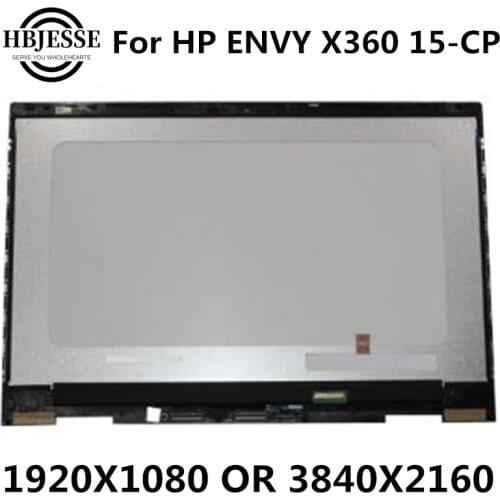 For HP Envy x360 15-CP 15m-cp0011dx 15m-cp0012dx B156HAN02.2 LCD Display Panel Touch Screen Glass Digitizer Assembly with Frame