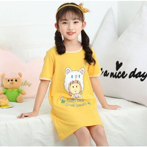 2021 Childrens Nightdress Girls Unicorn Nightgowns Baby Kids Cotton Pajamas Girls Princess Night Dress Girl Sleepwear 2-12T