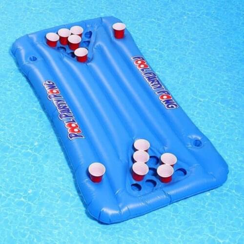 24/28 Cup Holder Inflatable Beer Pong Table Durable Pools Float Summer Water Party Fun Air Mattress Cooler Float Accessories