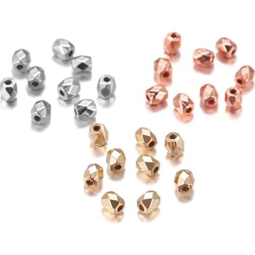 300-500pcs 3mm/4mm KC Gold/Rhodium Spacer Beads CCB Plastic Square Rhombus Seed Spacer Bead For DIY Beading Jewelry Making