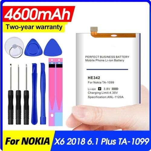 HE342 HE 342 4300mAh Smart Phone Batteries For Nokia X6 2018 6.1 Plus TA-1099 HE 342 Batteries Bateria