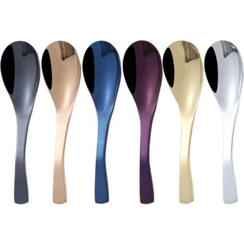 Children colorful stainless steel elegant spoon deep spoon children rice porridge oat cream spoon kitchen tableware