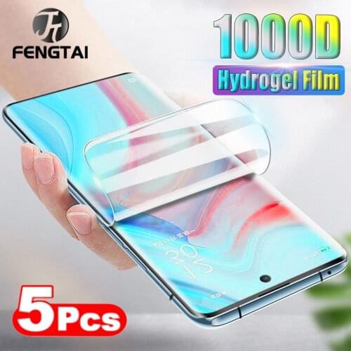 5Pcs Full Cover Hydrogel Film Front for OPPO Reno 4 3 Pro ACE 2 2Z 3 Youth Screen Protector Realme 3 X2 7 Pro Film Not Glass