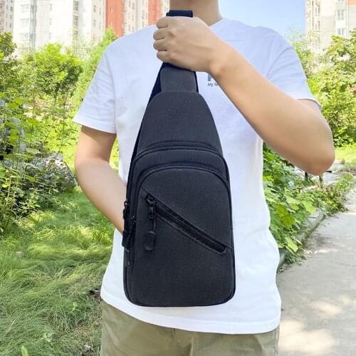 Canvas Chest Bags Men Crossbody Bag Solid Color Travel Messsenger Pouch Men Phone Pouch Short Trip Bag 2020 Sports Male Knapsack