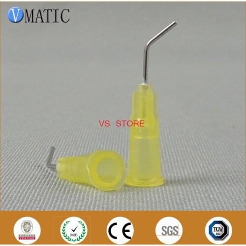 High Quality 100 Pieces 20G 45 Degree Bent Needle 0.5'' Length Glue Dispensing Bayonet Type Needles 1/2 Inch