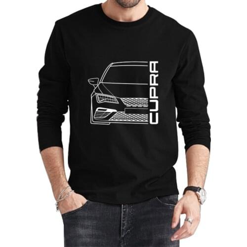 Seat Leon Cupra 5F Logo Classic Black T-Shirt 2021 Newest Summer Mens Long Sleeve Popular Tees Shirt Tops Novel Unisex
