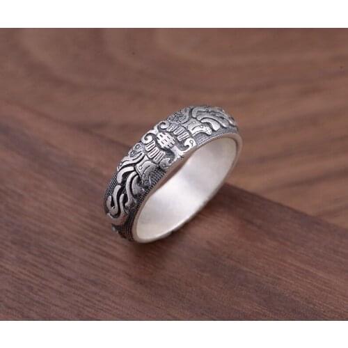 FNJ 990 Silver Rings Size 6-12 Trendy S990 Solid Prue Silver Ring for Lover Women Men Jewelry Vintage