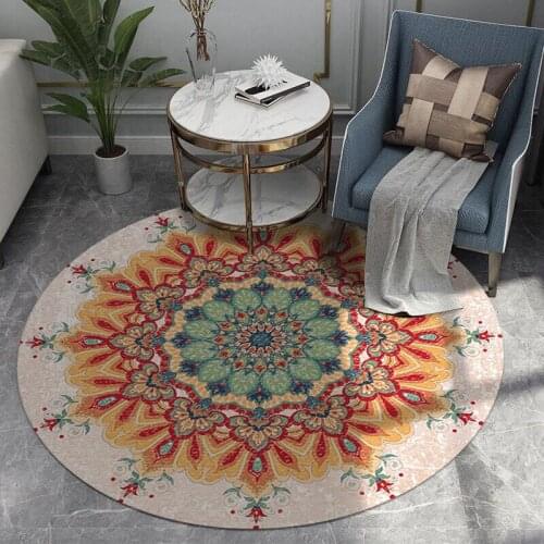 60-80cm Round Carpet Bohemian Living Room Bedroom Round Carpet Hanging Basket Swivel Chair Cushion Area Girls Room Rug