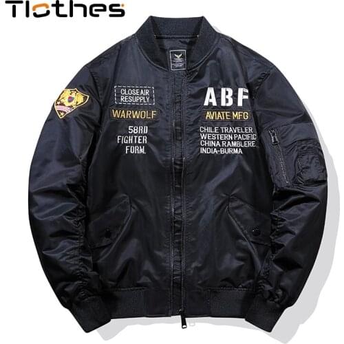 Streetwear Apollo MA1 Bomber Jacket Mens Outerwear Letter Embroidery Hip Hop Air Force Pilot Flight Military Jacket Men Clothes