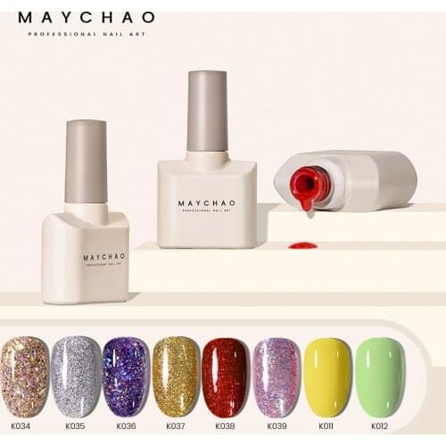 MAYCHAO 12ml Square Bottle Colorful UV Gel Nail Polish Summer Top Coat Soak Off UV LED Gel Art Nail Varnish Manicure Lacquer